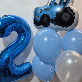 Nabor sharov  sinij traktor, shari s geliem, shari na den_ rozhdeniya