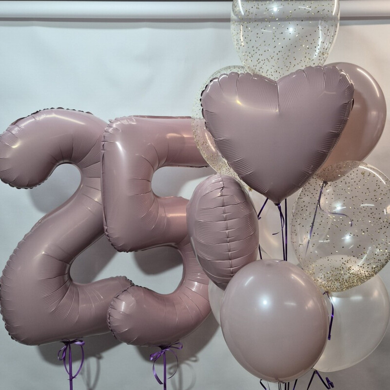 Nabor sharov s tciframi 25, shari s geliem, shari na den_ rozhdeniya, standart