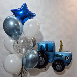 Набор шаров с трактором, шары с гелием, шары на день рождения