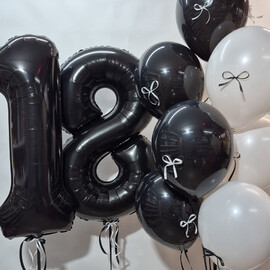 Nabor sharov tcifri 18 i shari s bantikami, shari s geliem, shari na den_ rozhdeniya