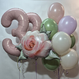 Набор шаров с цифрами 33, шары с гелием, шары на день рождения
