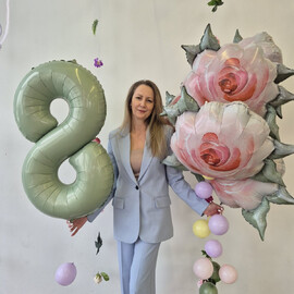 Nabor sharov s tcifroj 8, shari s geliem, shari na prazdnik