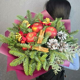 Новогодний букет в русском стиле