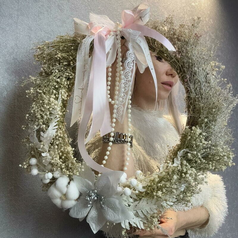 Венок из гипсофилы интерьерный, стандартный