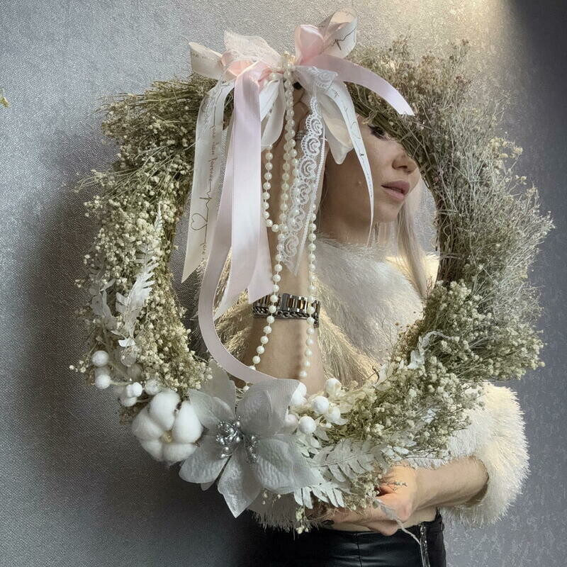 Венок декоративный из гипсофилы, стандартный