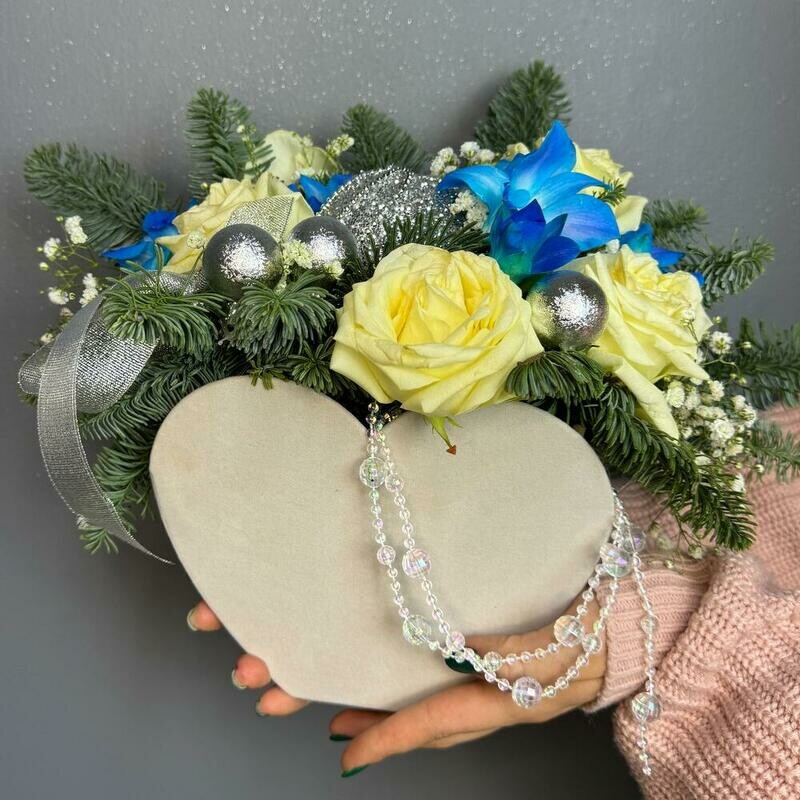 Сердечные поздравления с голубыми орхидеями, стандартный