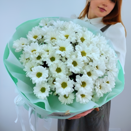 Монобукет из 9 кустовых ромашек