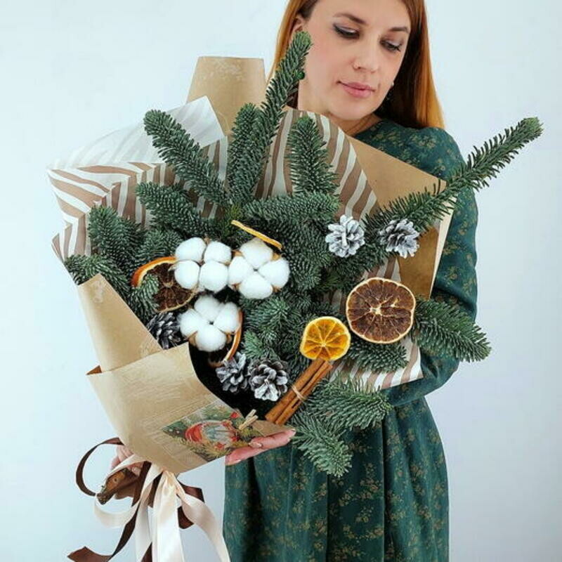 Букет Винтажный из нобилиса, делюкс