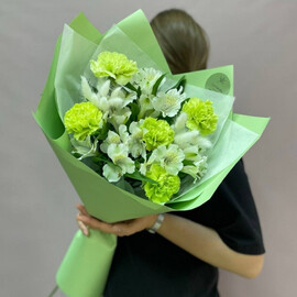 Дуо букет из диантусов и альстромерии