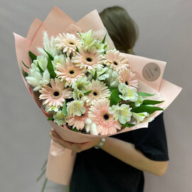 Дуо букет из Гербер и альстромерий