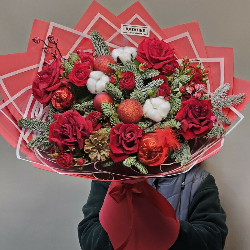 зимний букет из роз, стандартный