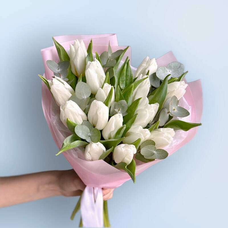 Белые тюльпаны, премиум