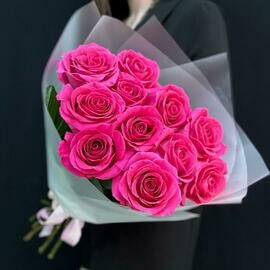 Букет из 11 розовых роз Пинк Флойд