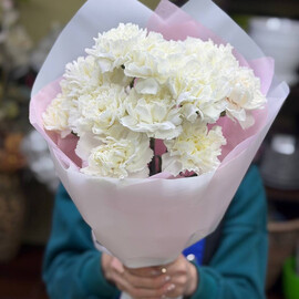 Букет комплимент из белых диантусов (гвоздик)