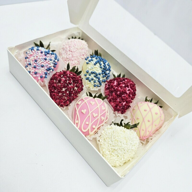 Набор 8 клубник в шоколаде арт. 4023, набор 8 клубник в шоколаде арт. 4023