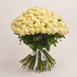 Охапка 101 Роз Мондиаль под ленту арт. 35171