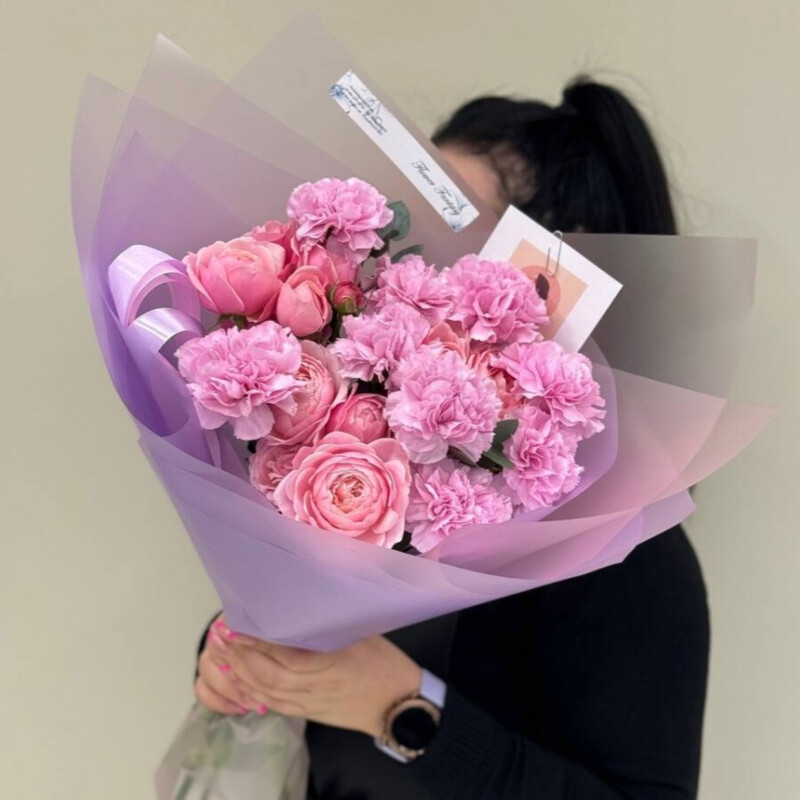 DUO Buket kustovih roz i diantusov, standart