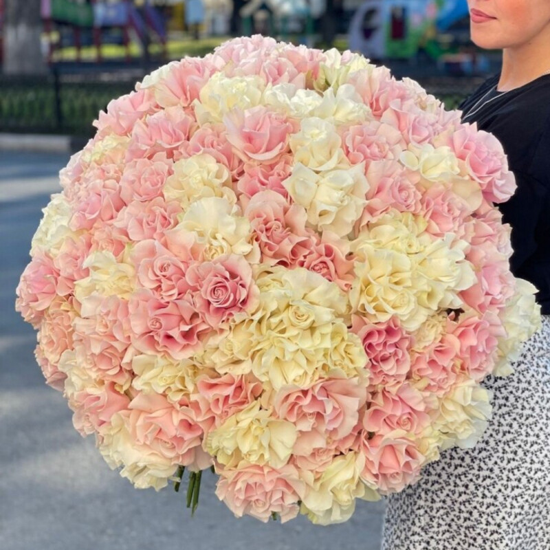 WOW Букет из 101 французской розы под ленту, wow букет из 101 французской розы под ленту