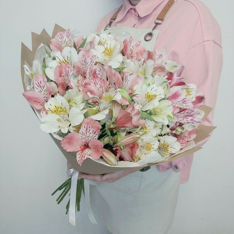 Букет из 19 альстромерий микс, 19 альстромерий