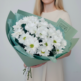 Букет из белых ромашковых хризантем
