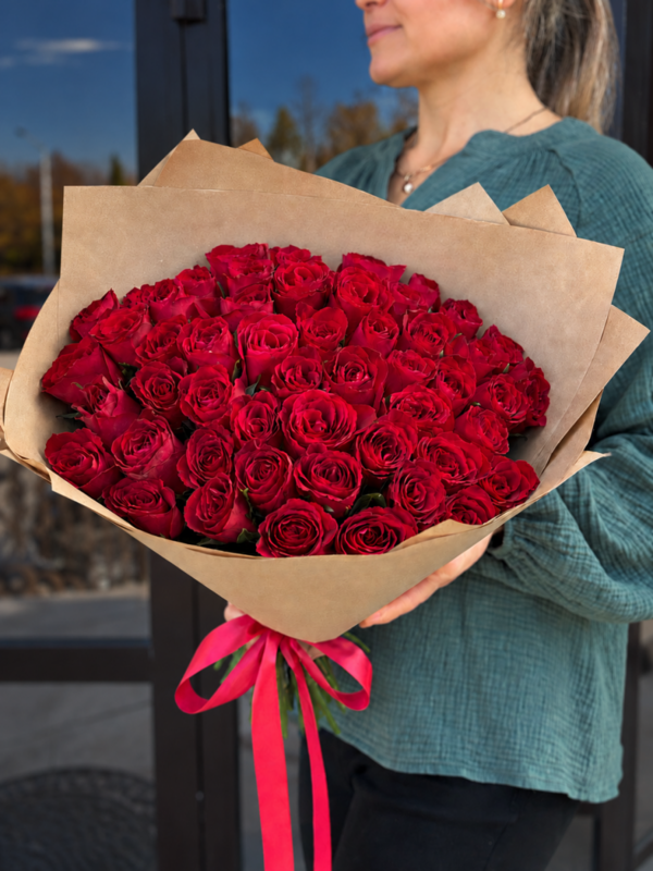 Bouquet of 51 red roses, standart