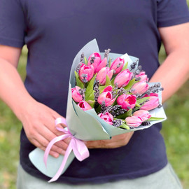 Розовые Тюльпаны с Лавандой