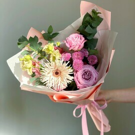 Букет с Хризантемами "Улыбка Ангела"