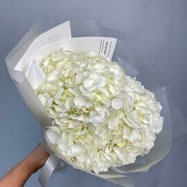 Buket s beloj gortenziej