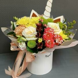 Композиция «Единорог» (Шляпная коробочка)