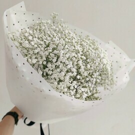 Букет из белой гипсофилы "Белое облако"