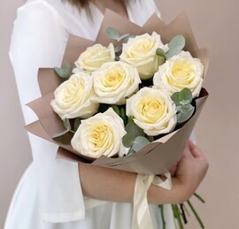 Кремовые Premium розы