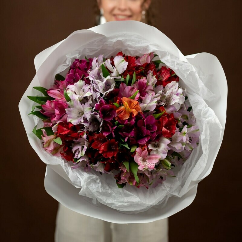 Букет ярких альстромерий, делюкс