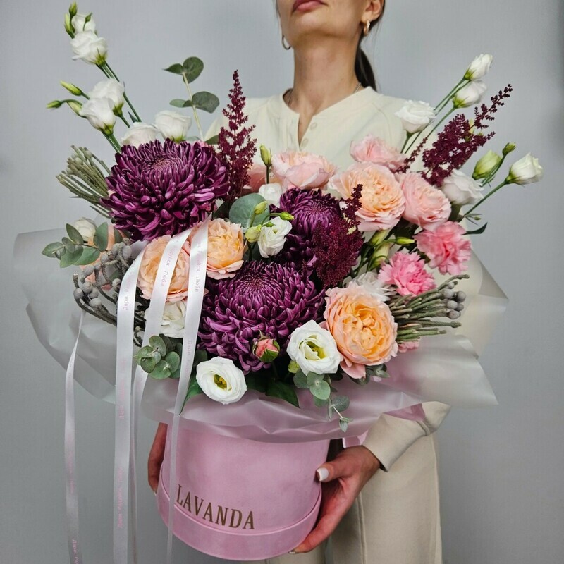 [Бигуди] Шляпная коробка раскидистая, LAVANDA, стандартный