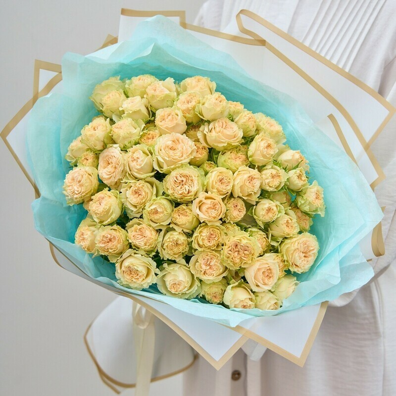 15 Кустовых Французских Кремовых Роз, 15 роз