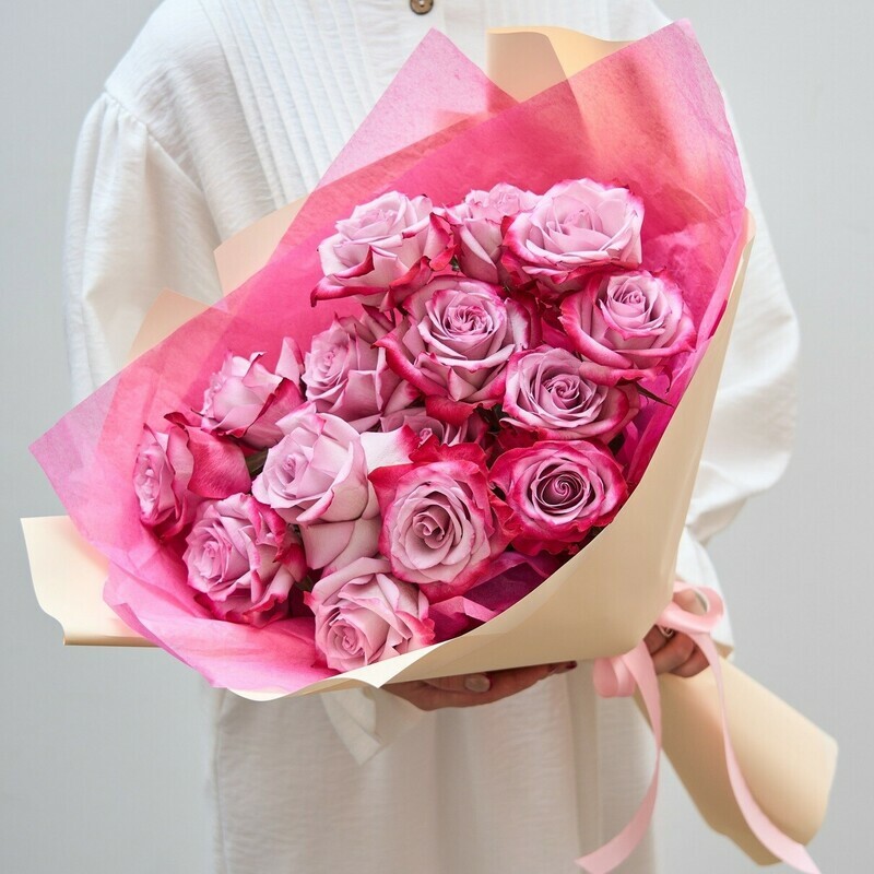 15 Роз Deep purple, 15 роз