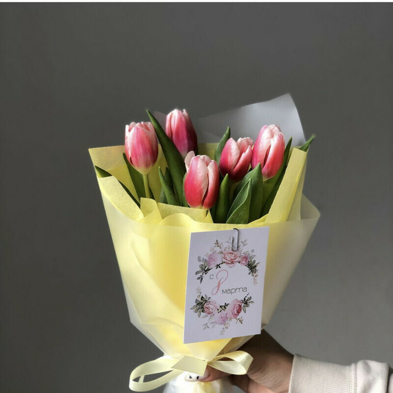 Bouquet of 5 Tulips, standart