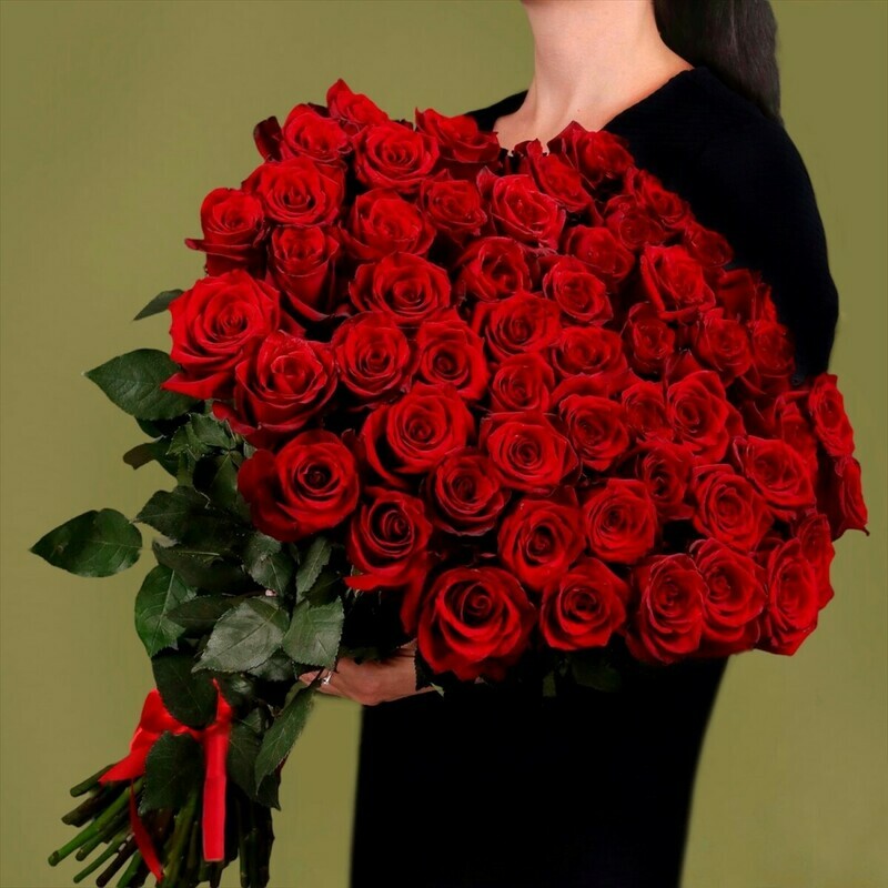 Букет 51 красная роза Эквадор, букет 51 белая роза эквадор