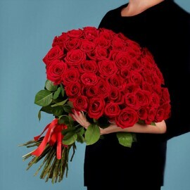 Букет 51 красная роза Голландия ПРИНИМАЕМ ПРЕДЗАКАЗ НА 14 ФЕВРАЛЯ