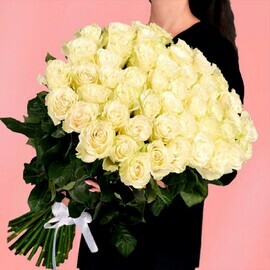 Букет 51 белая роза Эквадор принимаем предзаказы на День Матери