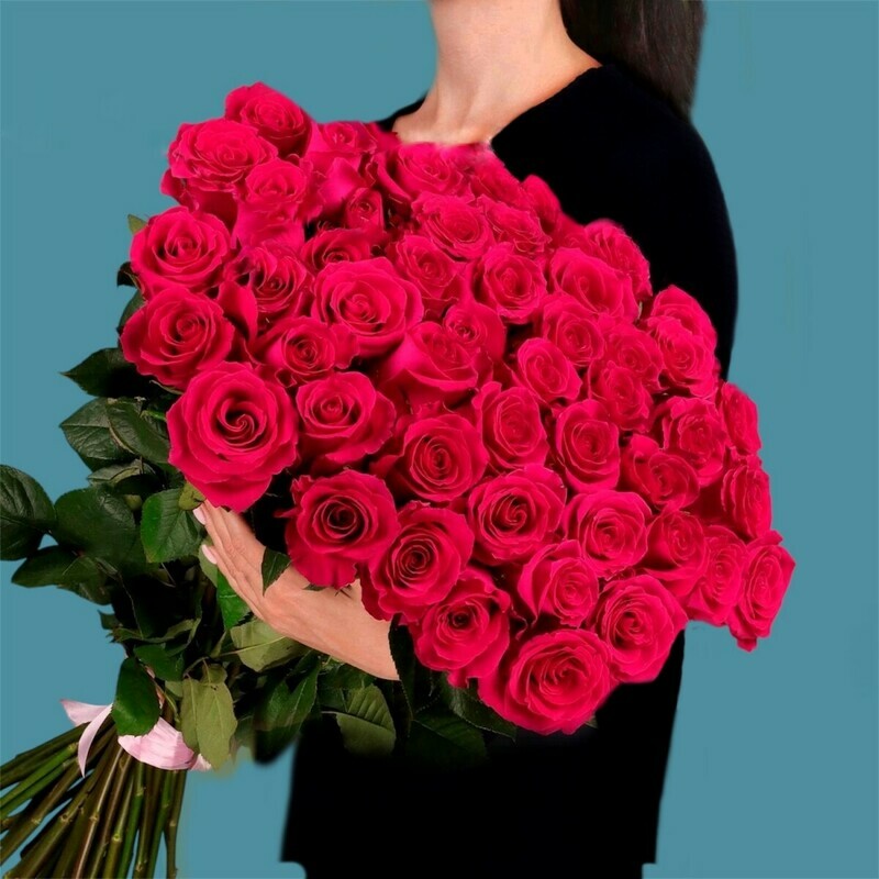 Букет 51 розовая роза Эквадор, букет 51 розовая роза эквадор