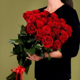 Букет 25 красных роз Эквадор