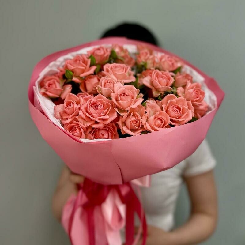 Коралловые бусы - моно букет , стандартный