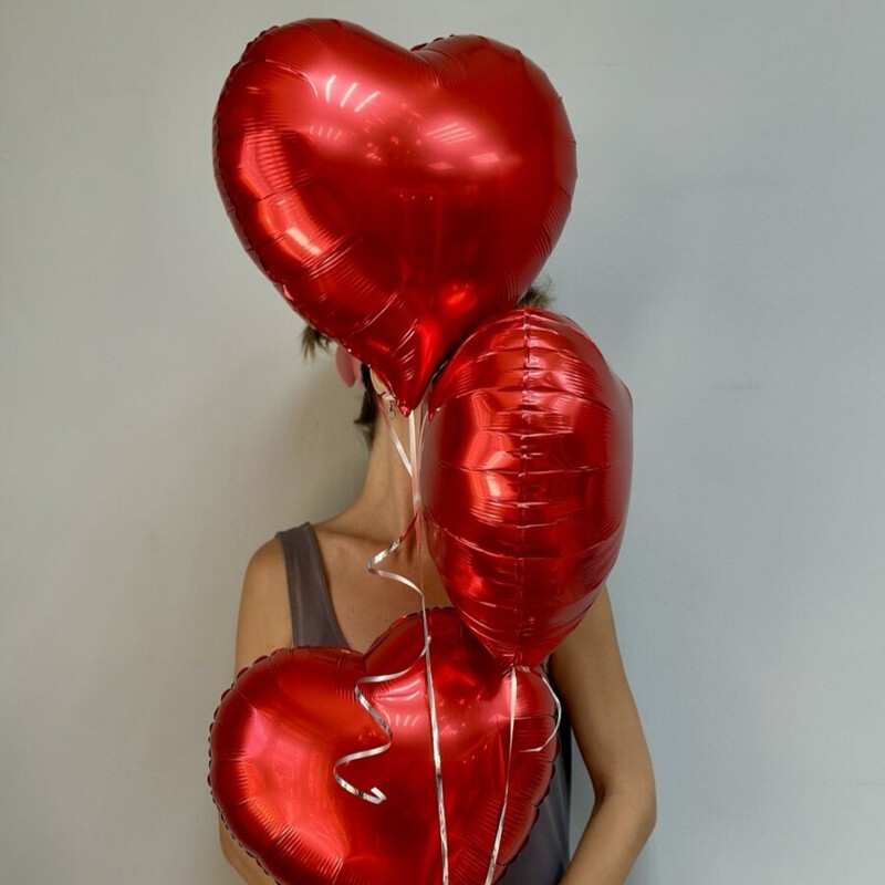 Красное сердце - воздушные шары, стандартный
