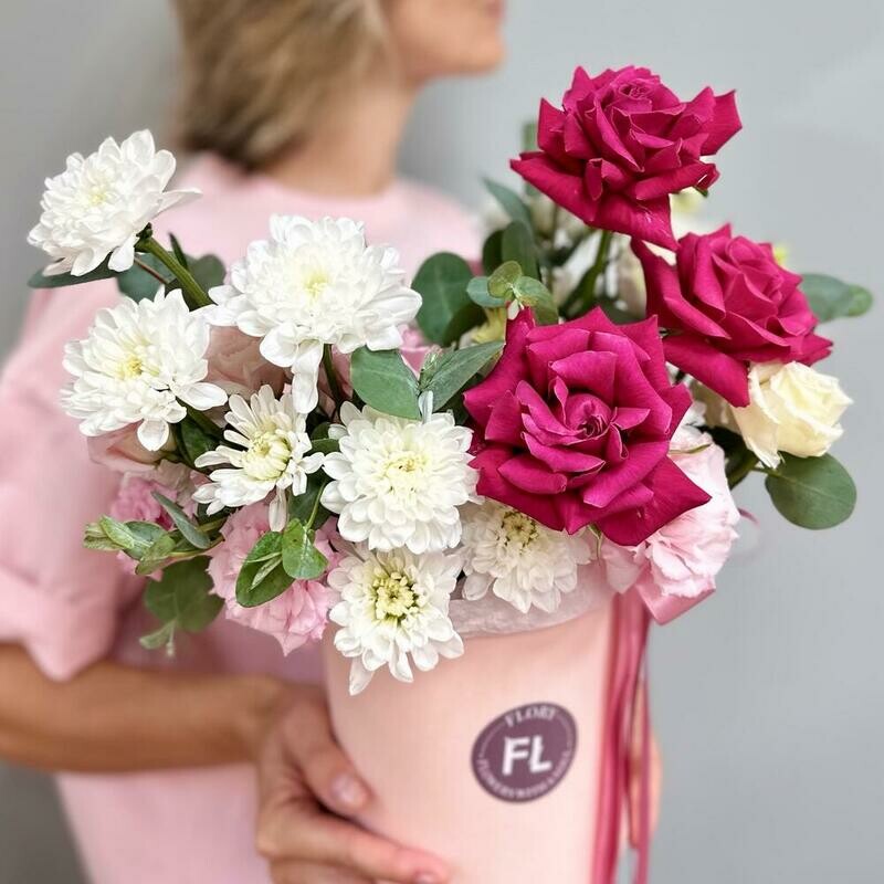 Сочный десерт - цветы в коробке, стандартный