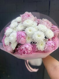 Пионы и хризантемы 