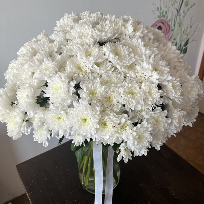 Букет с хризантемами 19шт, букет с хризантемой 19шт