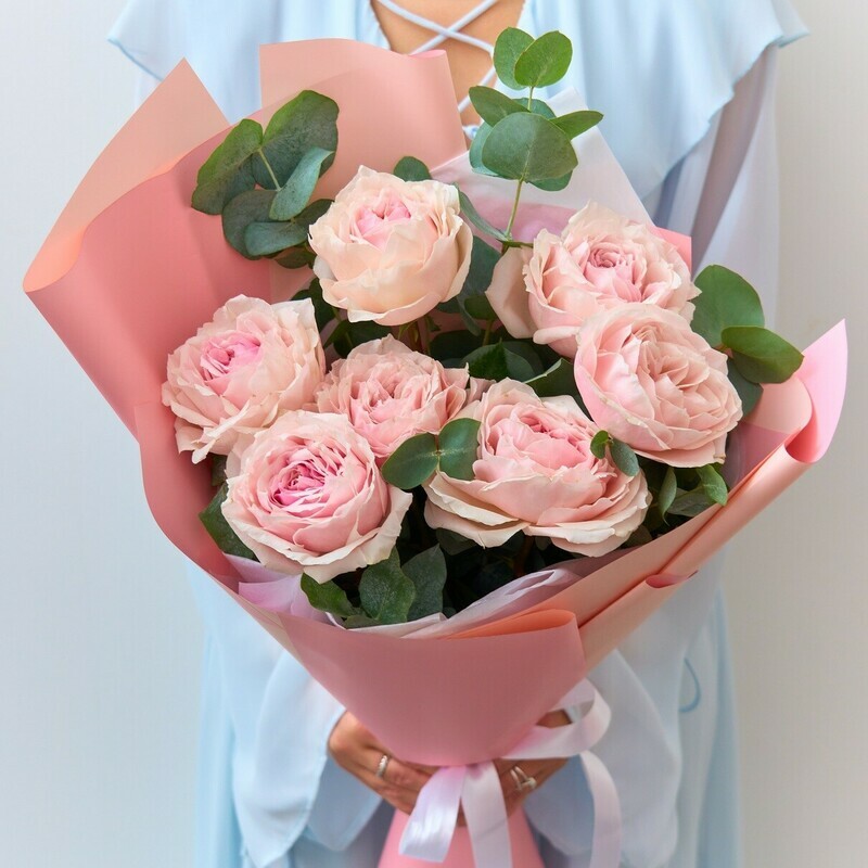 Пионовидные розы Цумуги, уменьшенный