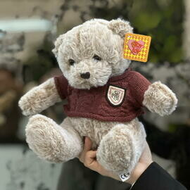 Medvezhonok v bordovoj koftochke