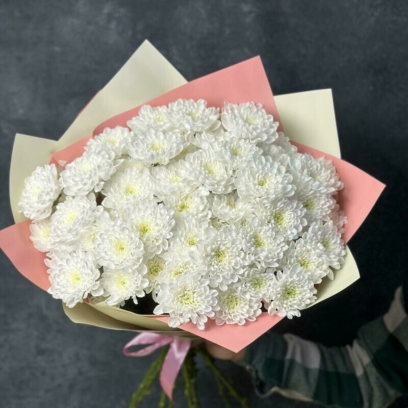 Buket iz 9 belih kustovih hrizantem, 9 belih kustovih hrizantem