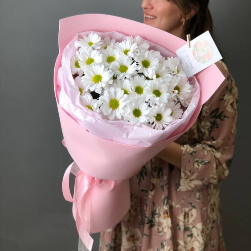 Букет комплимент ЛЮБИМОЙ, 5 хризантем